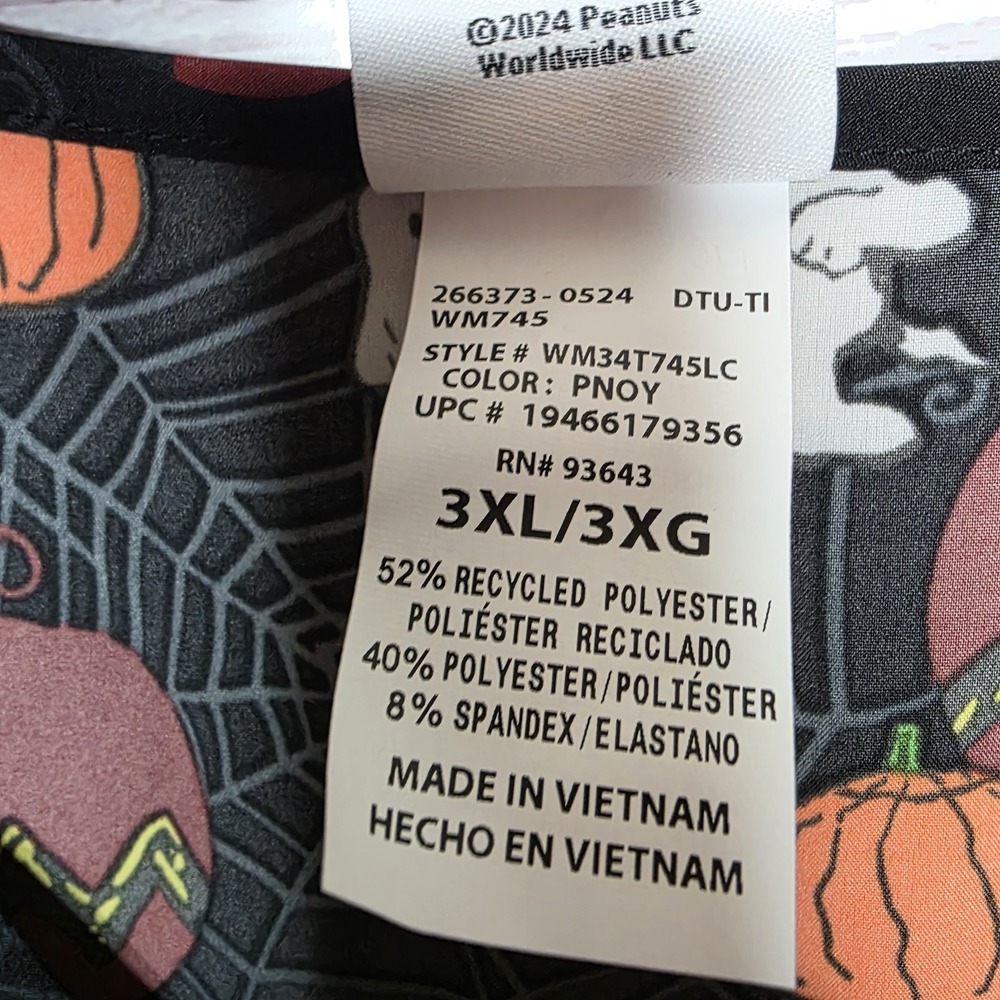 New Womens Shirt Medical Scrubs Peanuts Snoopy Charlie Brown‎ Halloween Size 3X - Picture 4 of 10